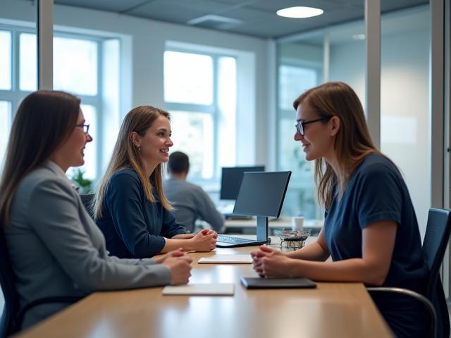 편안하게 상담하는 고객 지원팀 이미지